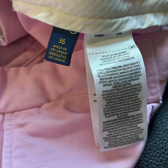 RALPH LAUREN Polo Men’s Tyler Shorts Stretch Pink All Over Navy Pony Chino Sz 36 - Picture 9 of 11